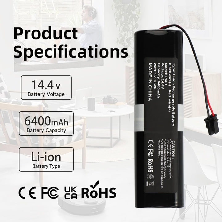 K KYUER 6400mAh PA61 Rechargeable Saugroboter Akku für Eufy RoboVac X8 Series RoboVac X8,RoboVac X8