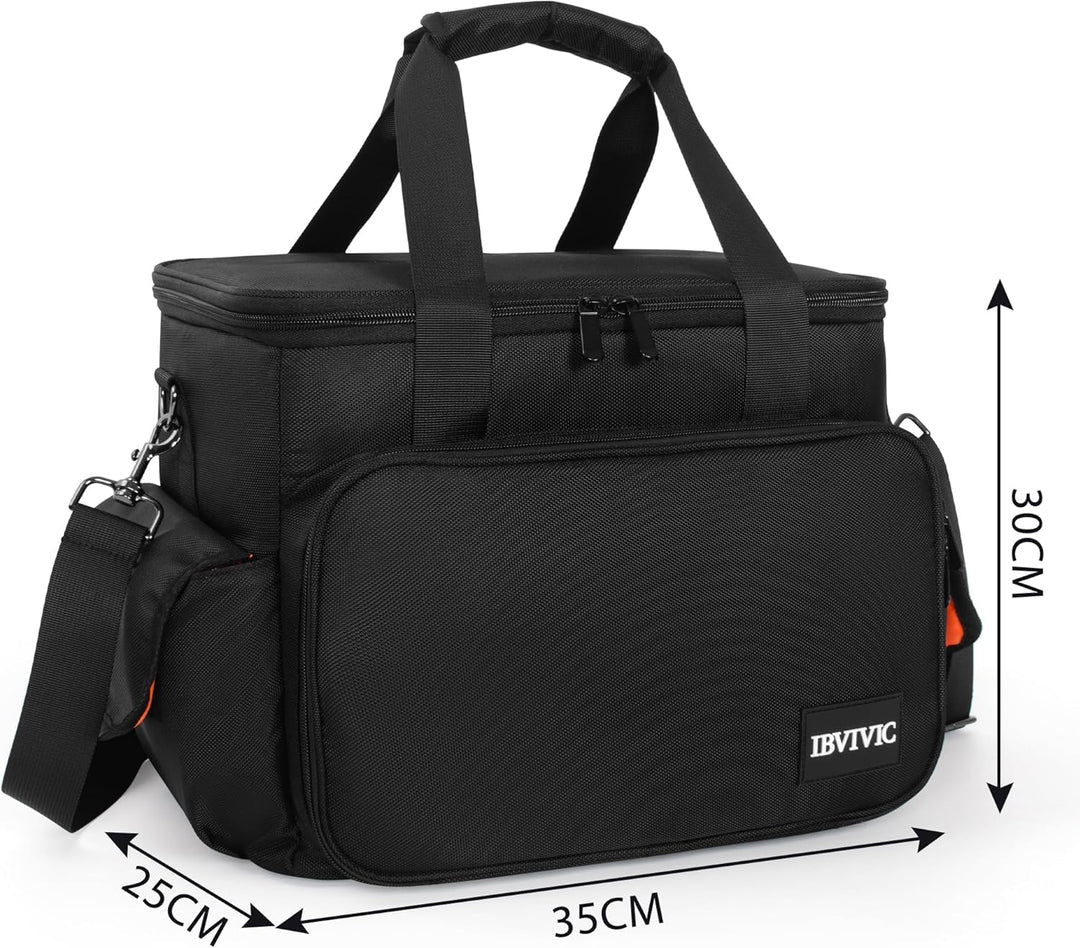 OUUTMEE DJ Tasche, DJ Cable File Bag, verstellbaren Trennwänden und Zwei separaten Taschen, 35 * 30