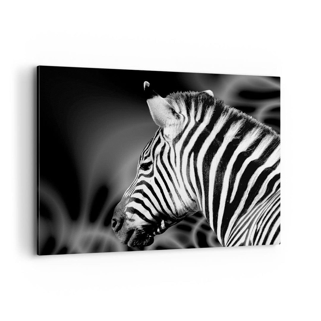 Bilder auf Leinwand 100x70cm Leinwandbild mit Rahmen Tier Zebra Streifen Gross Wanddeko Bild Schlafz