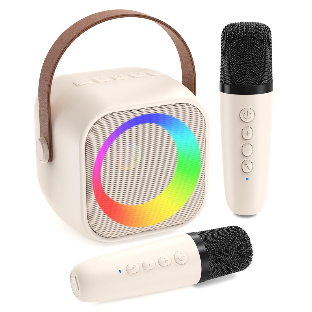 Jeefu Karaoke Maschine Kinder mit 2 Mikrofonen, Spielzeug für 3-12 Jahre alte Mädchen Geschenke, Min