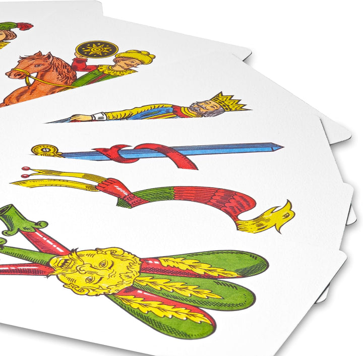 Napoletane Spielkarten LEINEN | extra Dicke Scopa Karten mit napoletanischem Bild | italienisches Sp
