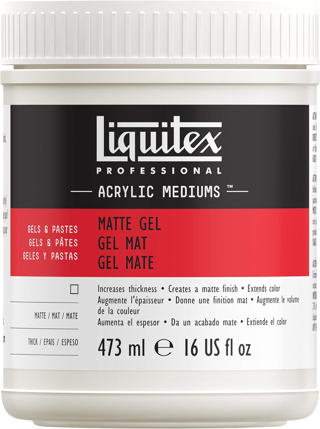 Liquitex 5322 Professional Mattes Gel Medium, entzieht Acrylfarben den Glanz, kann als Klebemittel f