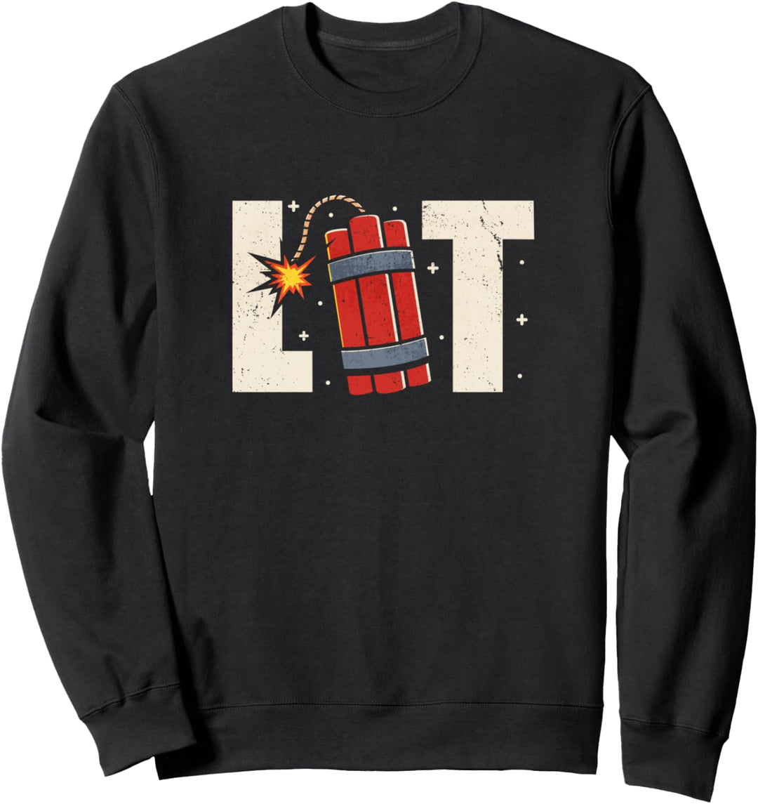 4. Juli Feuerwerk Patriotisch Funken auf Lit. Sweatshirt