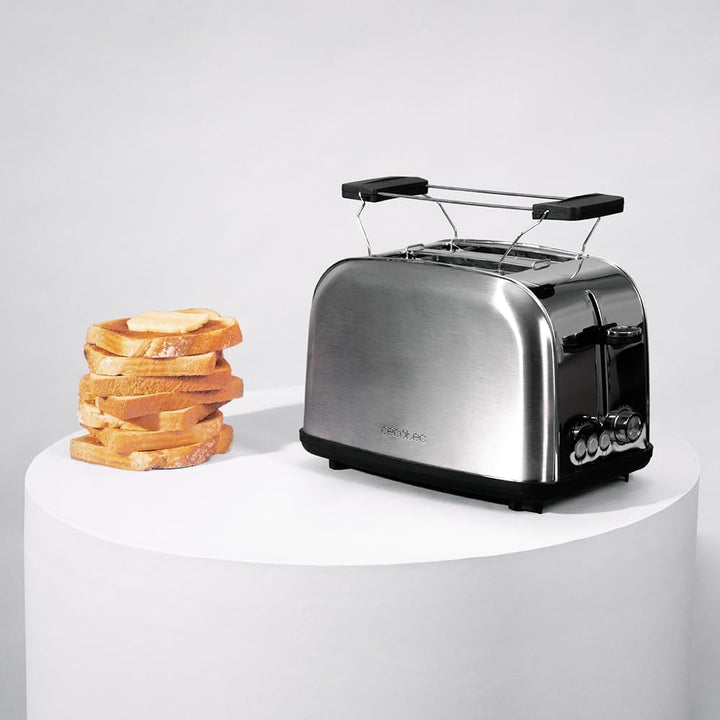 Cecotec Vertikaler Toaster Toastin' time 850 Inox, 850W, Doppelter langer Schlitz und breiter Schlit