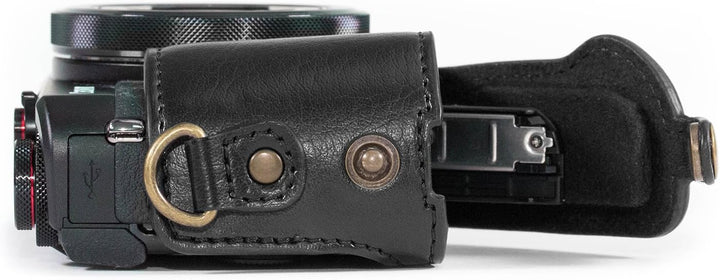 MegaGear Leder Kameratasche für Canon PowerShot G7X Kamera (Schwarz), Schwarz
