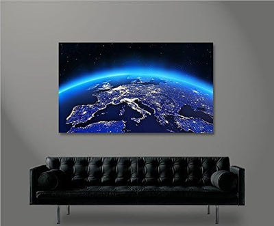 islandburner Bild Bilder auf Leinwand Europa vom Weltall 1p XXL Poster Leinwandbild Wandbild Dekoart