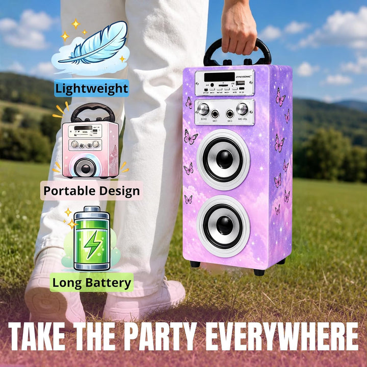 DYNASONIC (3º Generation Mikrofon Karaoke Spielzeug, ideal für originelle Geschenke für Kinder, Mädc