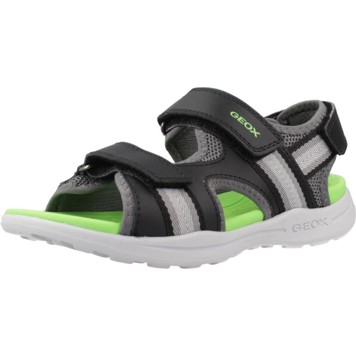 Geox Jungen J Vaniett Boy B Sandalen, Black Green