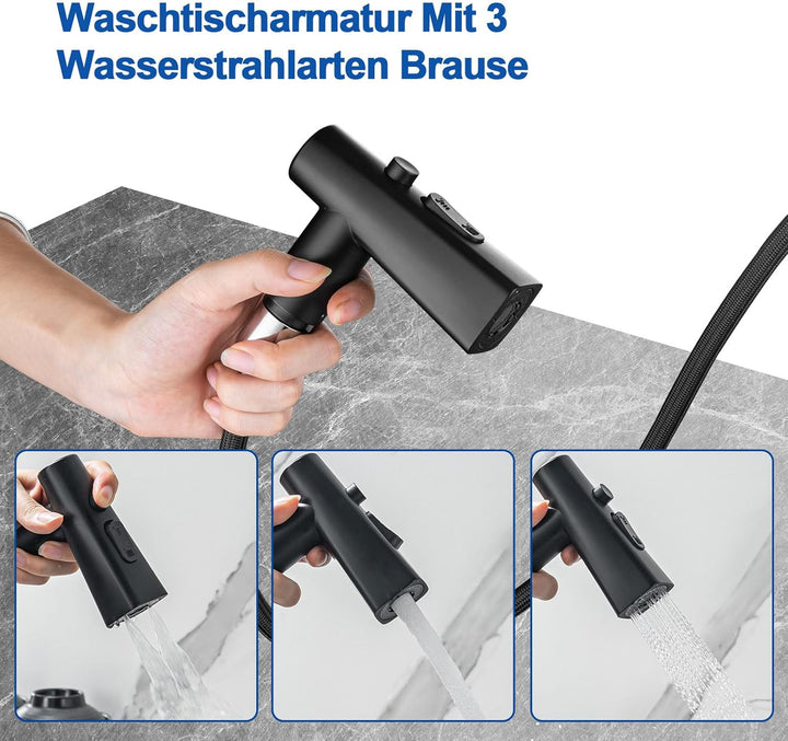Wasserhahn Küche Mit Brause Ausziehbar,Küchenarmatur 360°Schwenkbar Spültischarmatur,Einhebel Armatu