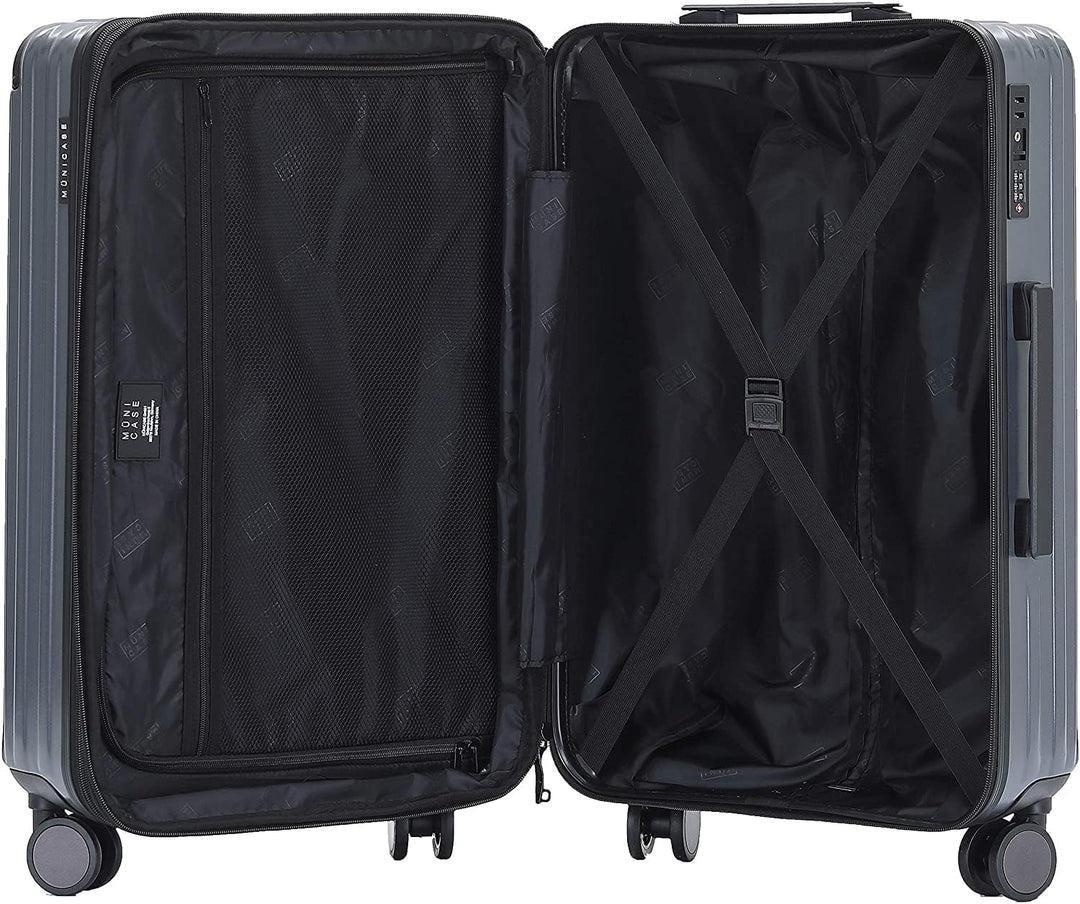 M816 TSA-Schloss Koffer Reisekoffer Trolley Kofferset Hardschale Boardcase (Coffee, Mittler Koffer)