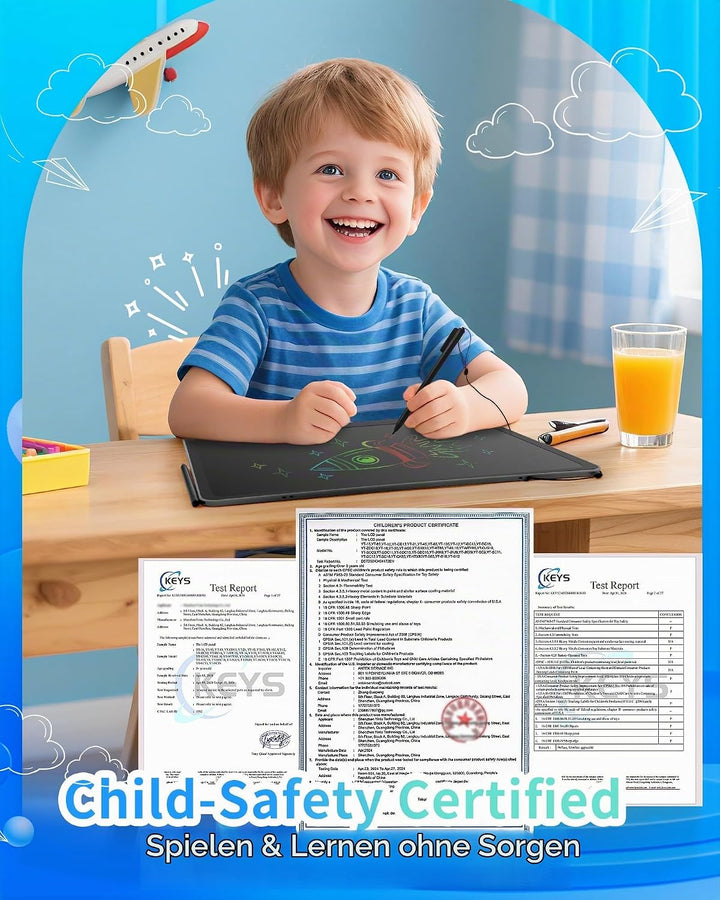 Wiederaufladbares LCD-Schreibtablett für Kinder, 40,6 cm, buntes Zeichentablett, pädagogisches Klein