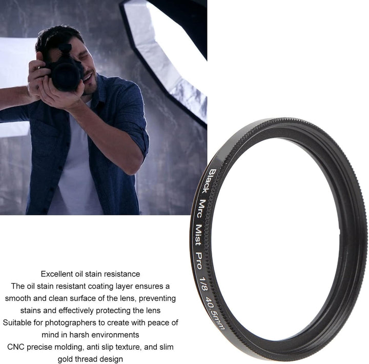 Black Diffusion 1/8 Lens Filter, Black Mist Cinematic Effect Diffusion Lens Filter mit 18 Mehrschich
