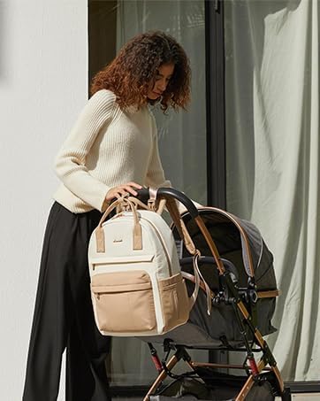 LOVEVOOK Wickelrucksack Gross Baby Wickeltasche Rucksack mit Wickelauflage Diaper Bag mit Kinderwage