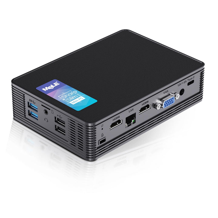 MeLE Mini PC, QuieterHD3 Celeron N5105 16GB 512GB Windows 11 Pro Mikrocomputer, Lüfterloser Kleiner