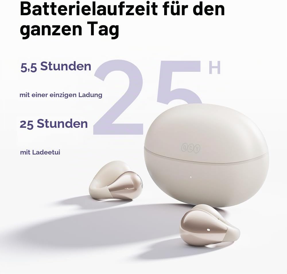 QCY Crossky C30 Open Ear Kopfhörer,Kabellose Bluetooth 5.4 Clip On Kopfhörer,4 Mikrofon ENC Geräusch