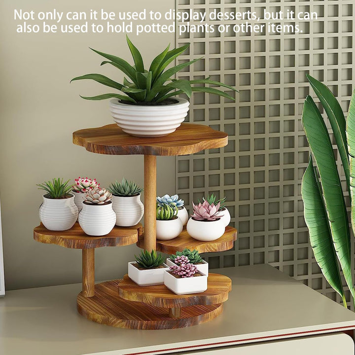 RATSTONE Etagere Tortenständer/Cupcake Ständer Aus Holz 4 Etagen,Desser Halter Turm Serviertablett M