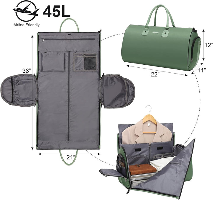 Modoker Wandelbare Kleidersäcke für Reisen, Handgepäck für Damen und Herren, Weekender – 2 in 1 häng