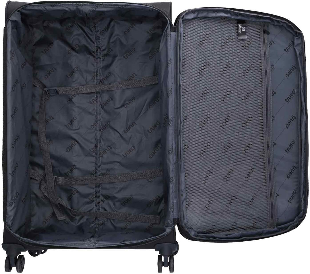 TheTrueC 4 Rollen Koffer Superlight 77cm Kopenhagen, Reissverschlussteiler|Kratzfest, Black