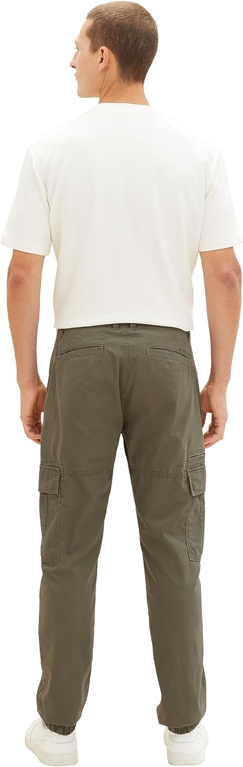 TOM TAILOR Herren Regular Fit Cargo Hose aus Baumwolle XXL 10415 - Dusty Olive Green, XXL 10415 - Du