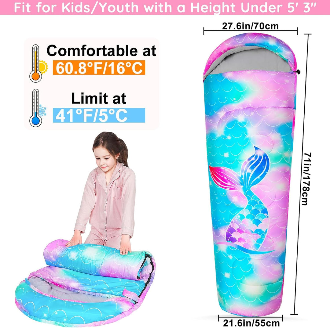 MHJY Shlafsack Camping für Jungen und Mädchen, Schlafsack Kinder ideal für Outdoor Camping Wandern B