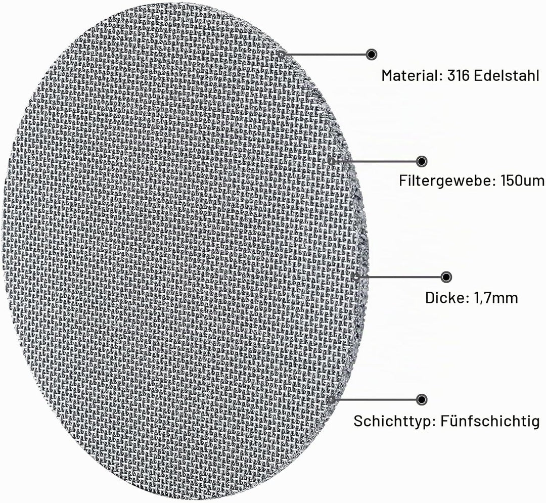 Normcore Puck-Sieb, 2 Stück, 53,3 mm, mit Ständer, wiederverwendbares Kontakt-Duschsieb mit Silikonh