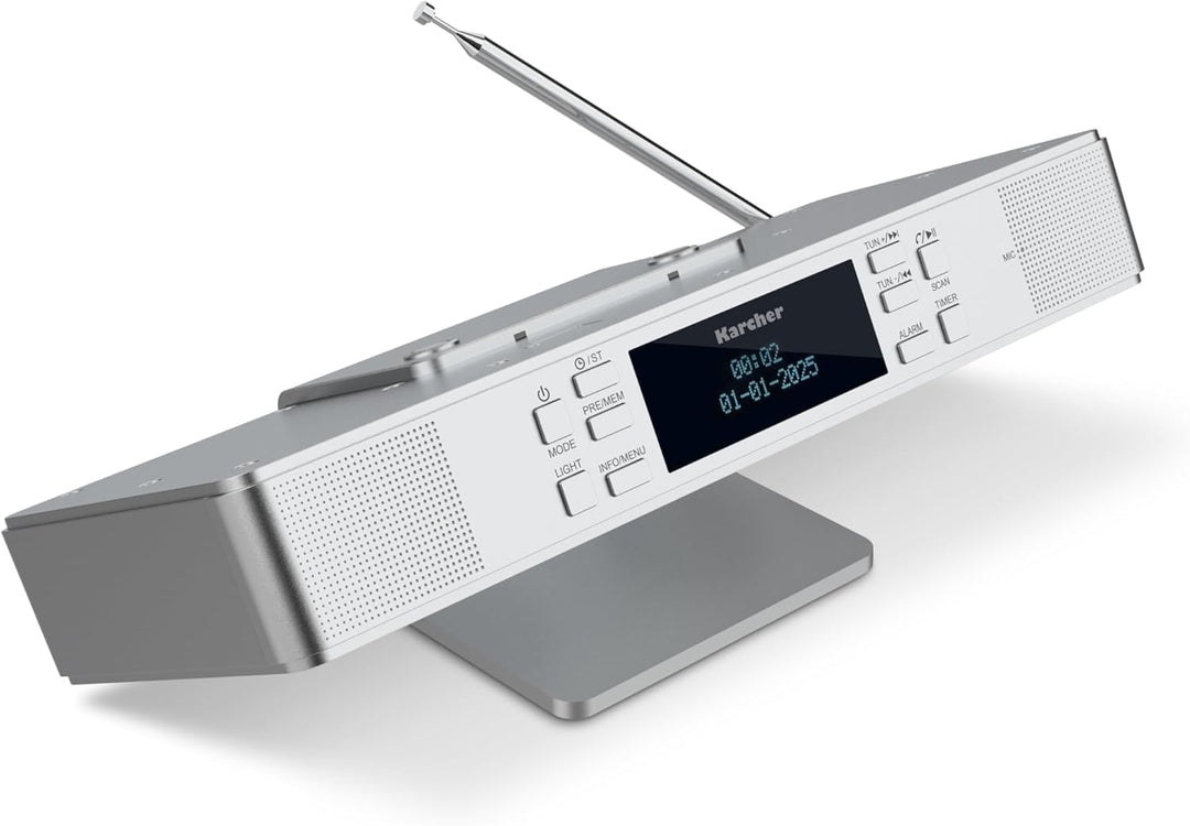 Karcher RA 2038D-S - Küchenradio mit UKW/DAB+ Radio, Unterbauradio mit Bluetooth & Leuchte, Digitalr