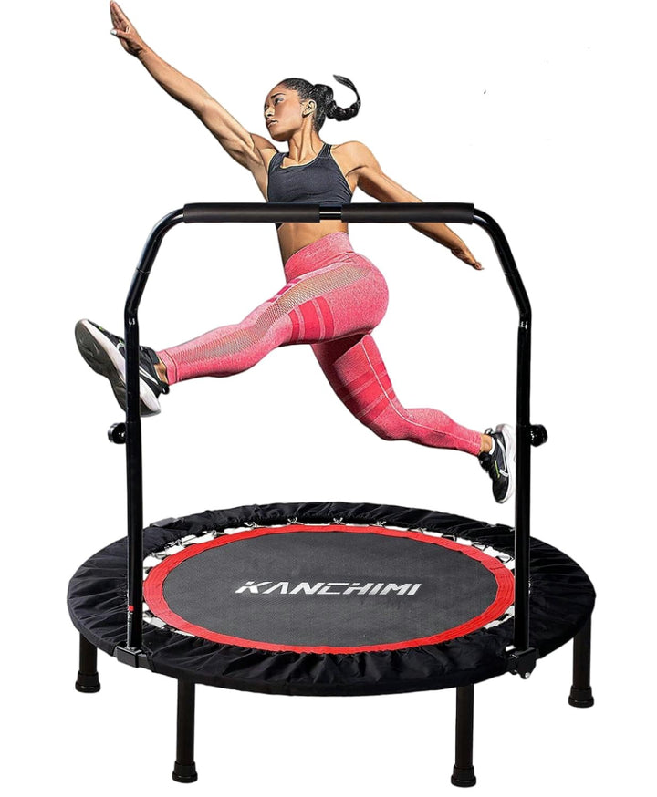 Kanchimi Faltbar Mini Fitness Indoor Exercise Workout Rebounder Sport Trampolin mit Griff 48 inch（12
