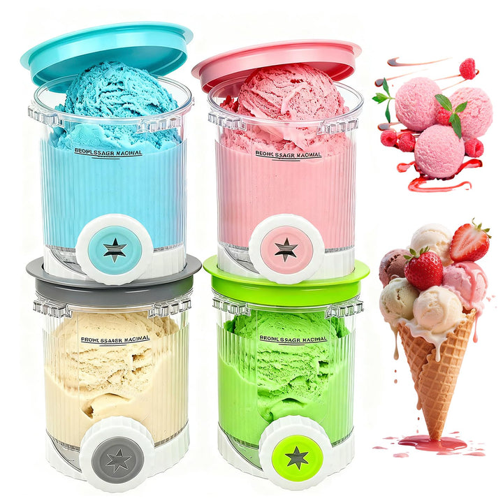 Für 4 Stück Ninja Creami Behälter 680 ml Eisbehälter für NC700 NC701EU Serie, Eiscreme Behälte mit D