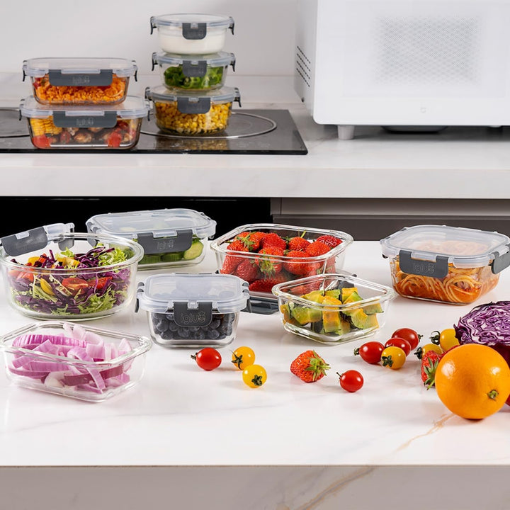 Igluu Meal Prep Glas-Frischhaltedosen mit BPA-freiem Deckel (12er-Pack) – mikrowellen-, ofen-, gefri