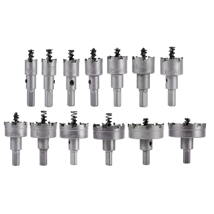 13 Stück Lochsäge Hartmetall Set, TCT Bohrer Lochsägen Set Edelstahl Bohrkrone Metall Dosenbohrer, f