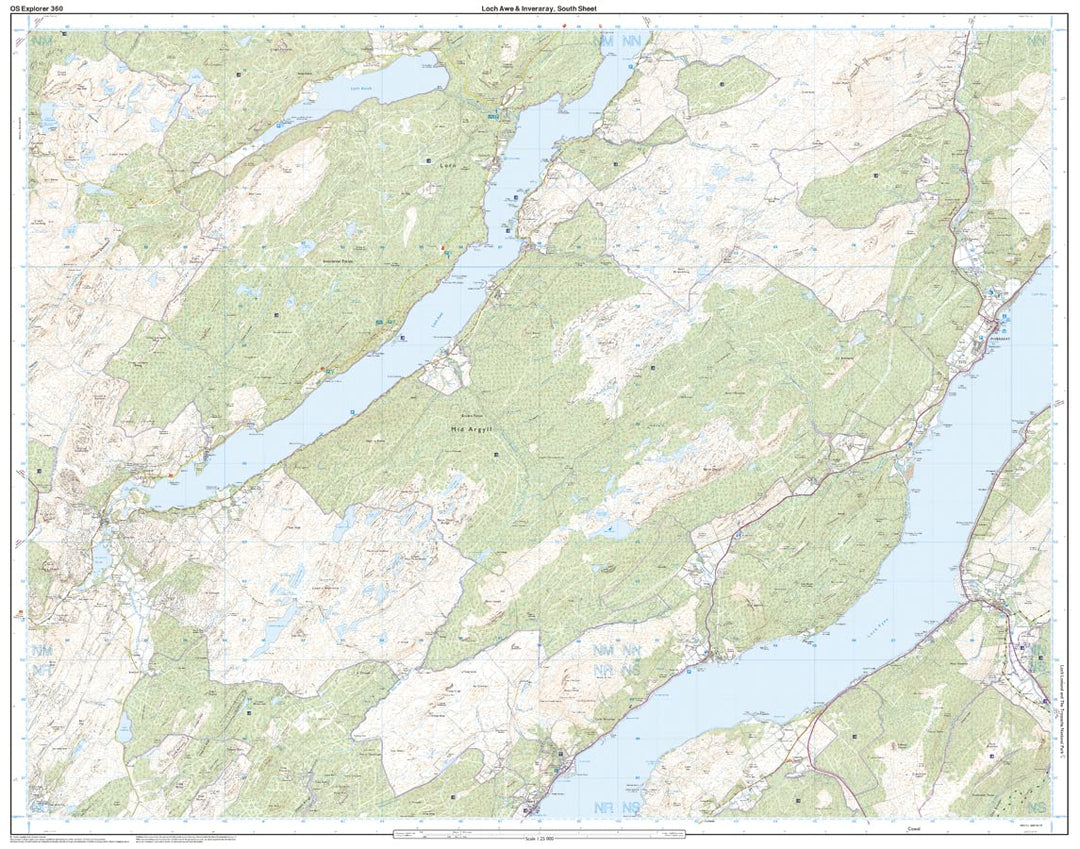 Loch Awe and Inveraray (OS Explorer Map, Band 360), Karte