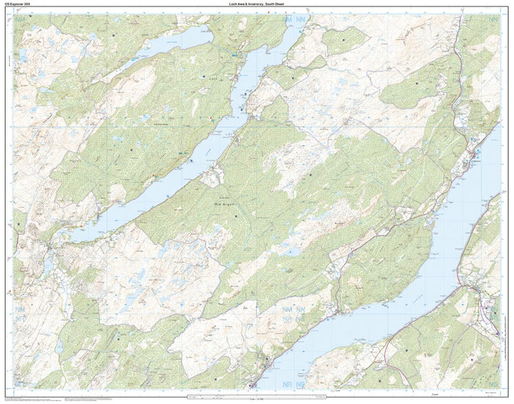Loch Awe and Inveraray (OS Explorer Map, Band 360), Karte