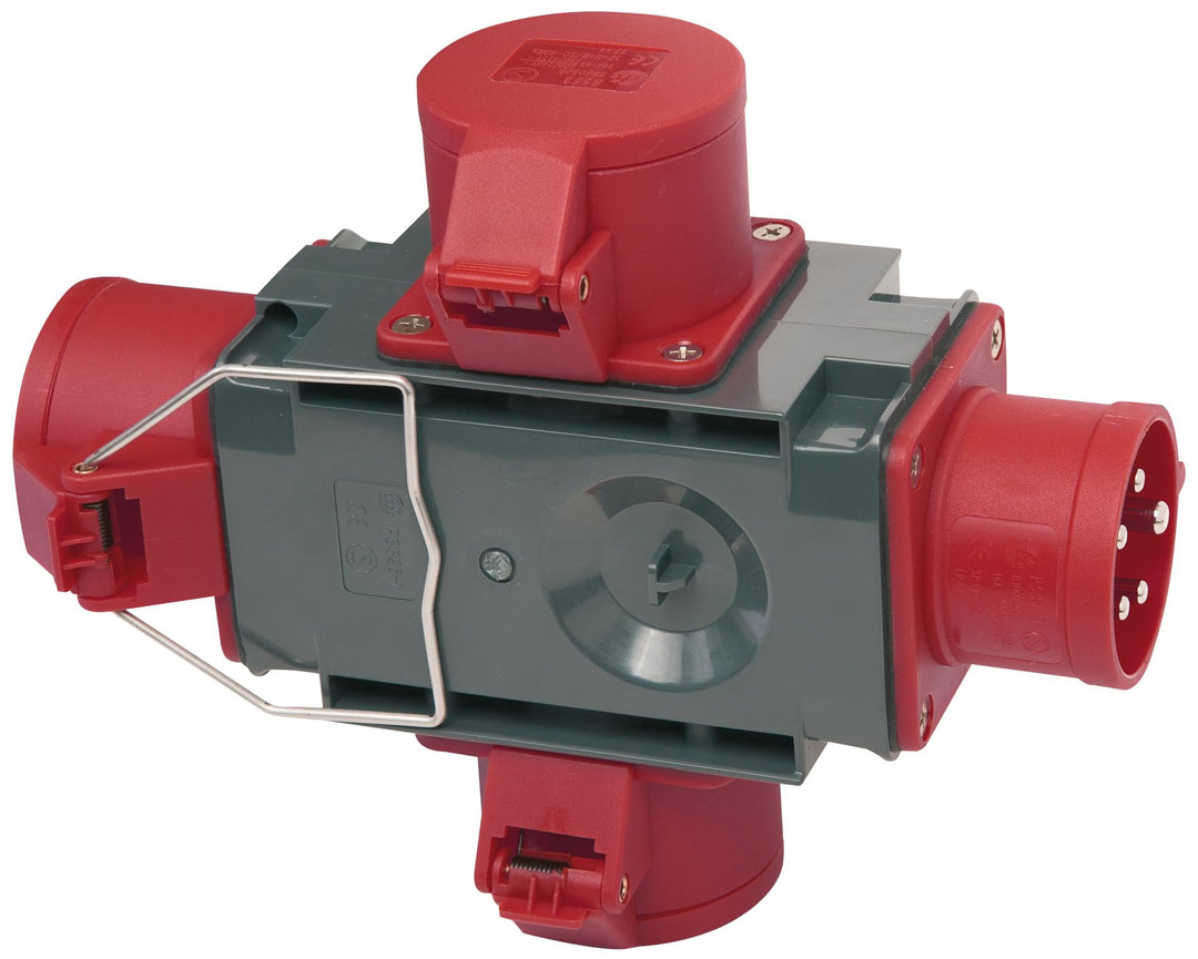 Brennenstuhl CEE Adapter Stromverteiler IP44 (1x CEE Stecker 400V/16A und 3x CEE Steckdosen 400V/16A