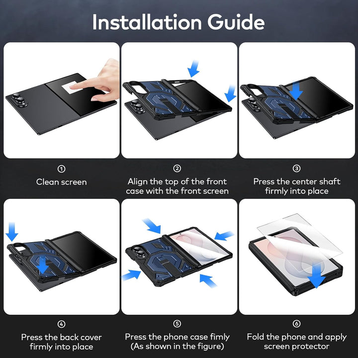 für Samsung Galaxy Z Fold Hülle [Kompatibel mit MagSafe] mit Displayschutzfolie &amp; Scharnier Schutz S