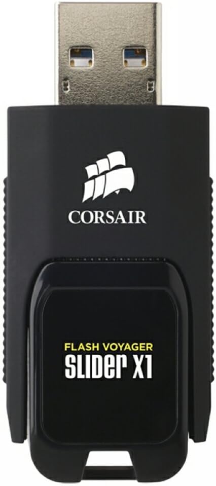 Corsair CMFSL3X1-128GB Flash Voyager Slider X1 128GB USB 3.0 Kompakt Flash Drive, Schwarz 128GB Voya