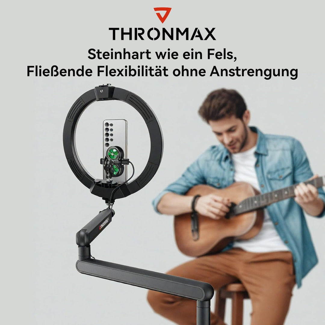 THRONMAX S7 Tune Low Profile Mic Arm, 360° drehbarer Mikrofonarm Mikrofonständer, Kabelmanagement, e