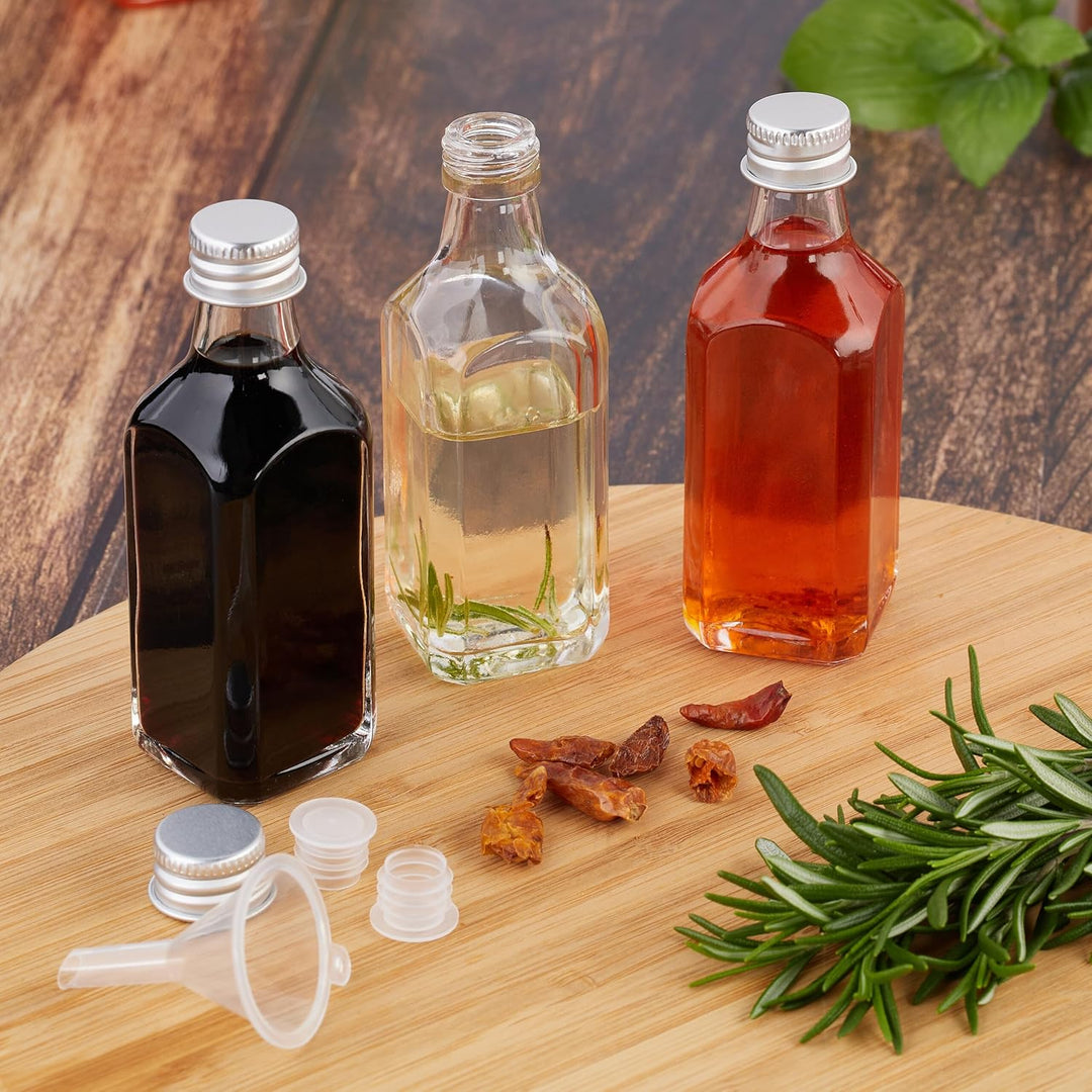 Relaxdays kleine Flaschen, 20er Set, 50 ml, Glasflaschen zum Befüllen, Schraubverschluss & Korken, t