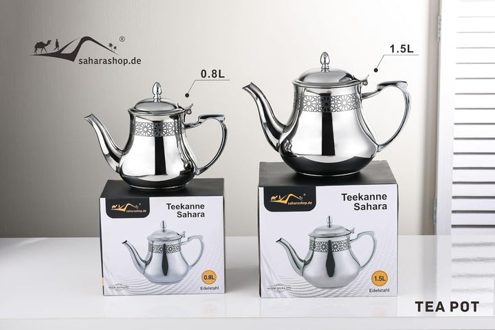 Orientalische Induktions-Teekanne 1,5 L, Orientalisch Teapot aus Messing, mit integriertem Filter, t