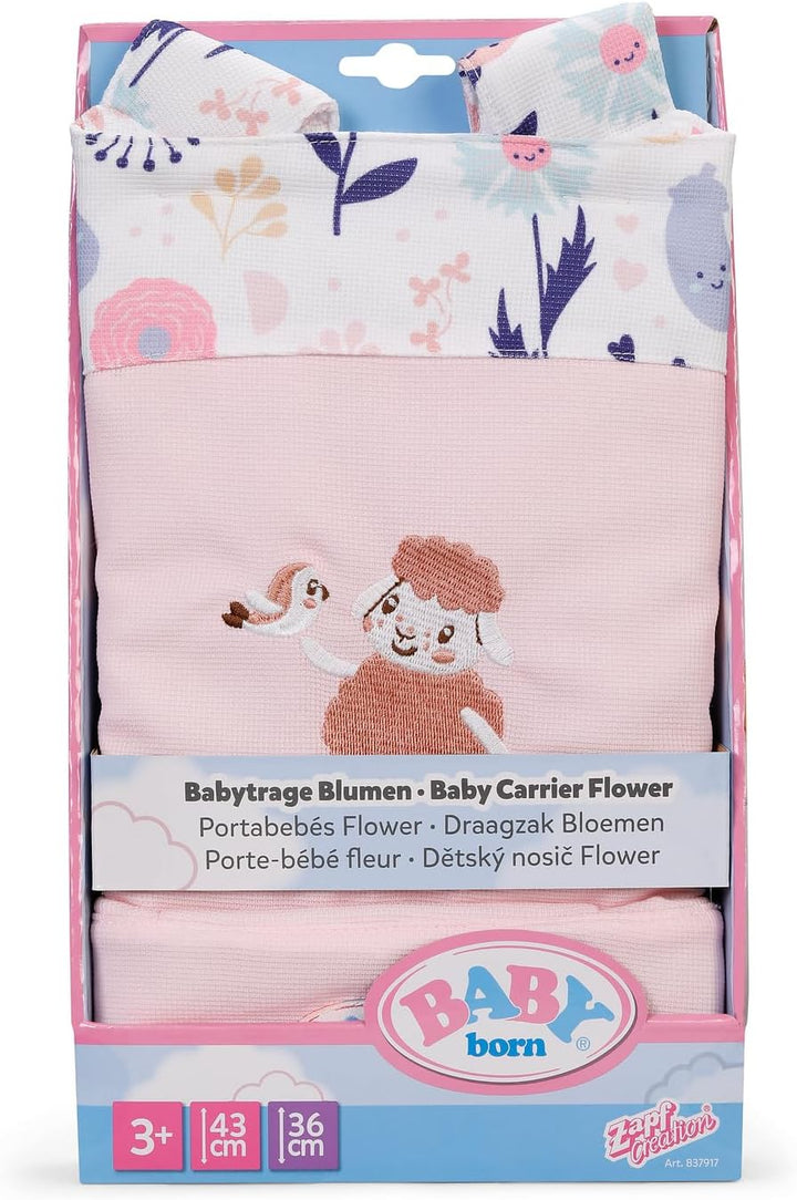 BABY born Babytrage - Puppentrage für Kinder mit 2 Blickrichtungen & verstellbarem Gurt - Rosa Trage