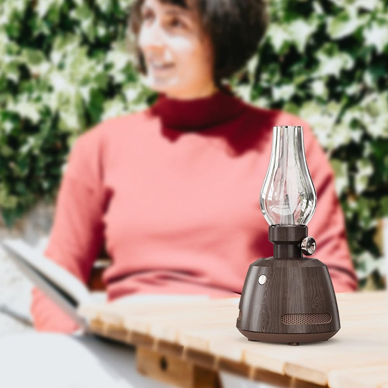 ZONSUSE Retro Kerosin Bluetooth Lautsprecher mit LED Licht,Bluetooth Box mit Nachtlicht,Tragbar Musi