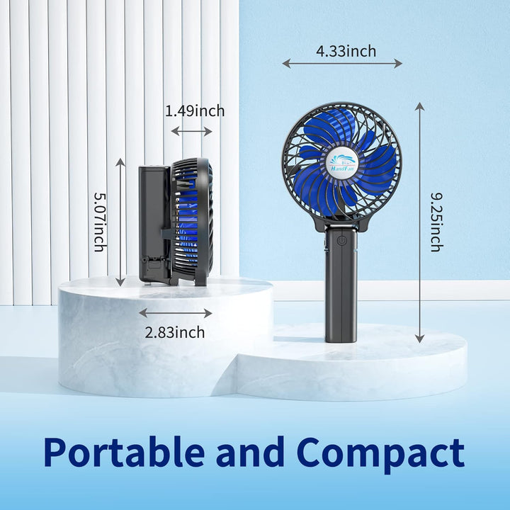 HandFan Mini Ventilator USB Tragbar Batterie Handventilator 3 Geschwindigkeits 180° Klappt Tisch Ven