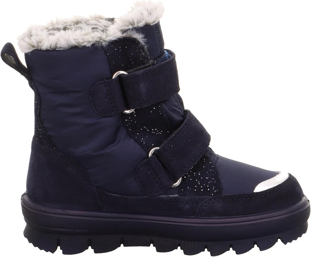Superfit Mädchen Flavia Warm Gefütterte Gore-tex Schneestiefel 25 EU Blau Silber 8000, 25 EU Blau Si