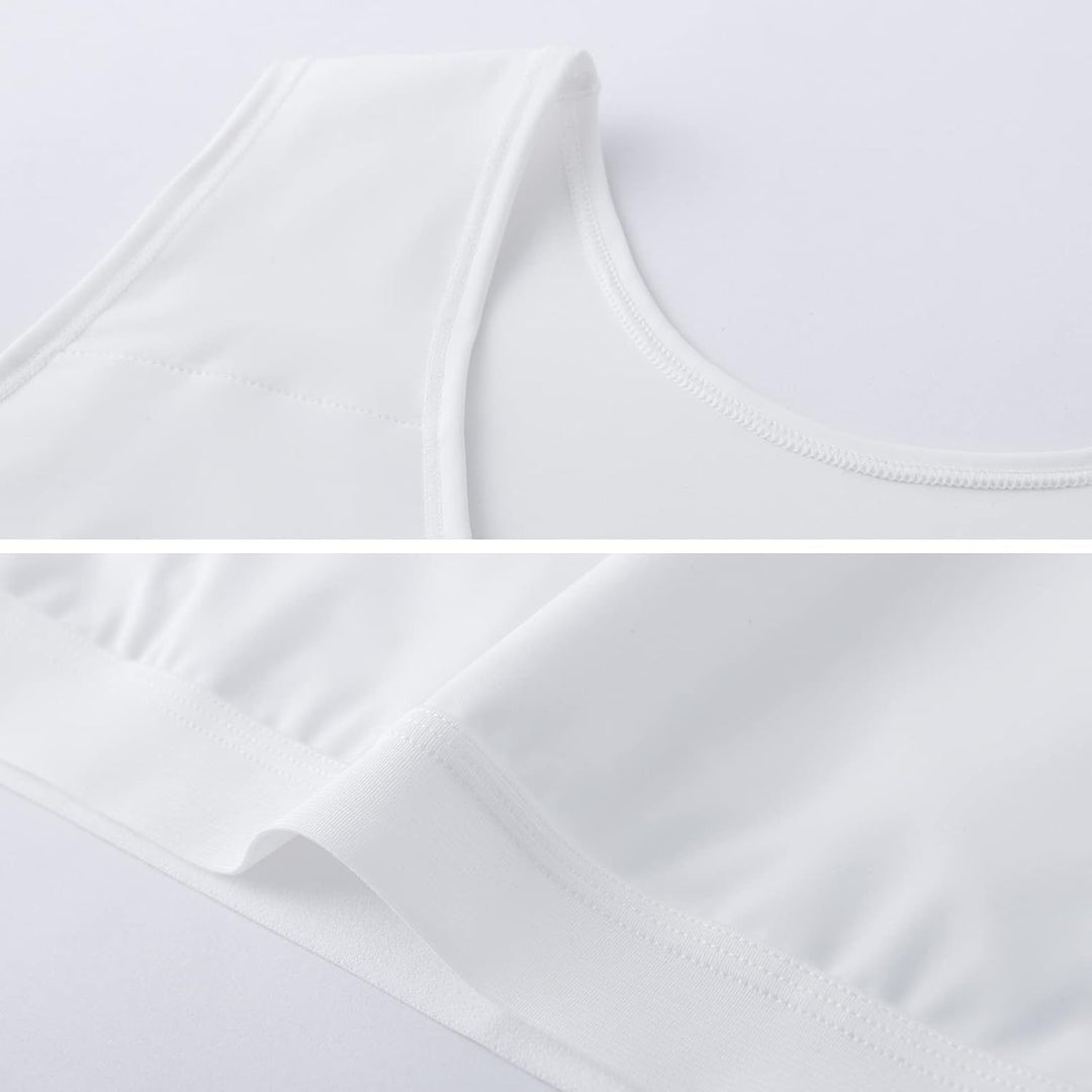 XUJI Brust Binder Transgender FTM Elastische Kompression BH Pullover Tank Top XL Weiss, XL Weiss