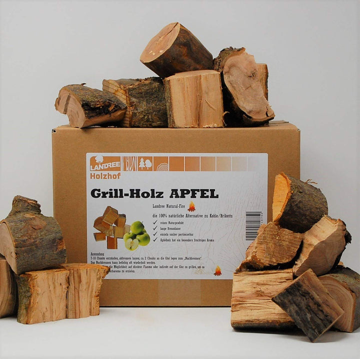 Landree® Apfel Grillholz Wood Chunks 3,5KG - Apfelholz mit AromaRinde 3,5 kg, 3,5 kg
