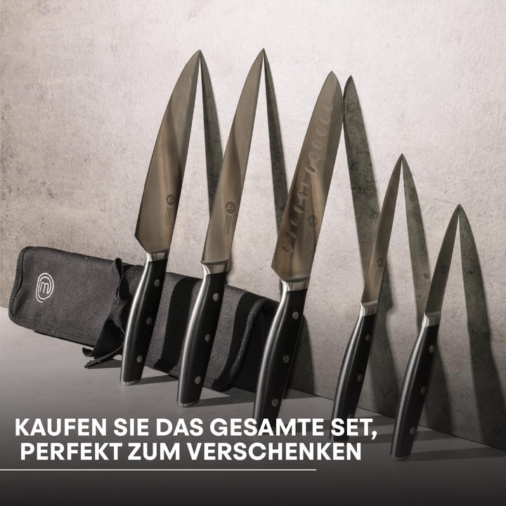 MasterChef Kochmesser Profi Messer aus Kohlenstoffreichem Edelstahl, Dreifach Vernieteter Griff, Tra