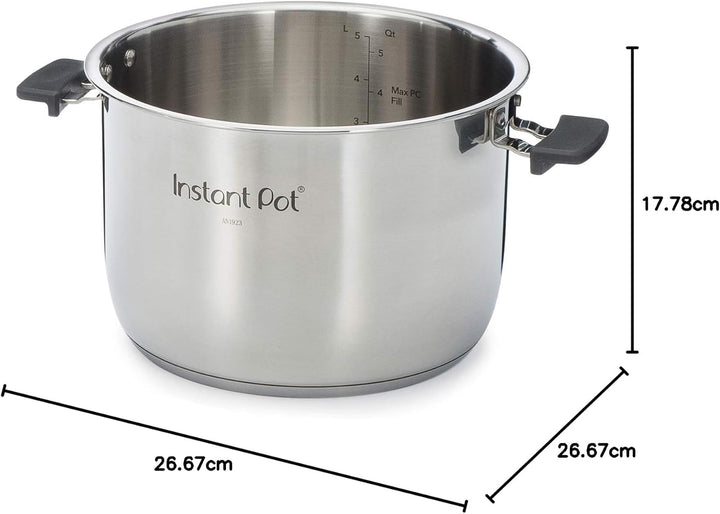 Instant Pot Stainless Steel Inner Cooking Pot with Handles-8 Quart Duo Evo Series Edelstahl-Innentop