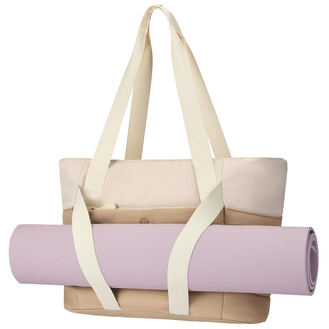 Axcone Tragetasche für Damen mit Reissverschluss,Gesteppte Tragetasche,Sporttasche mit Yogamatten-Gu