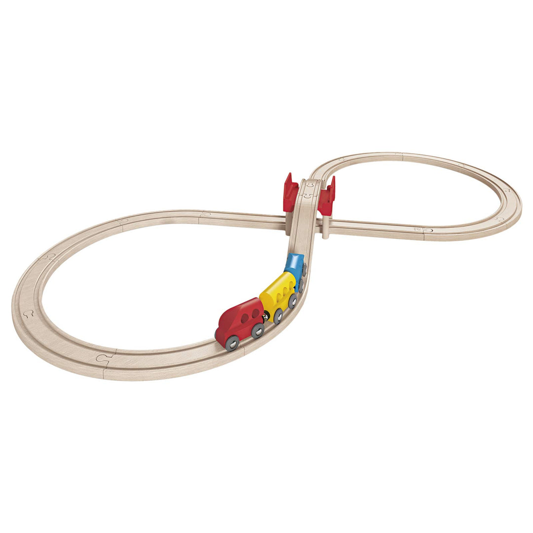 Hape E3700 - Railway Spielzeug - Eisenbahnstrecke mit Achterschleife