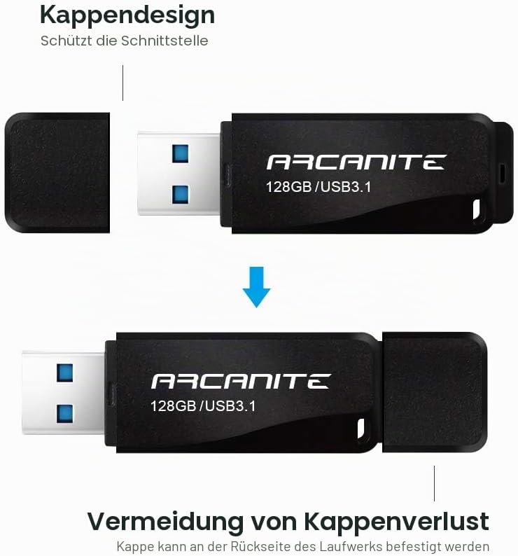 ARCANITE 128 GB USB 3.1 SuperSpeed USB-Stick, Lesegeschwindigkeit von bis zu 400 MB/s, 128 GB USB 3.