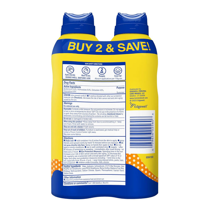 Banana Boat Sunscreen Kids Sport, Tear-Free Broad Spectrum Sunscreen Spray - SPF 50-6 Ounce Twin Pac